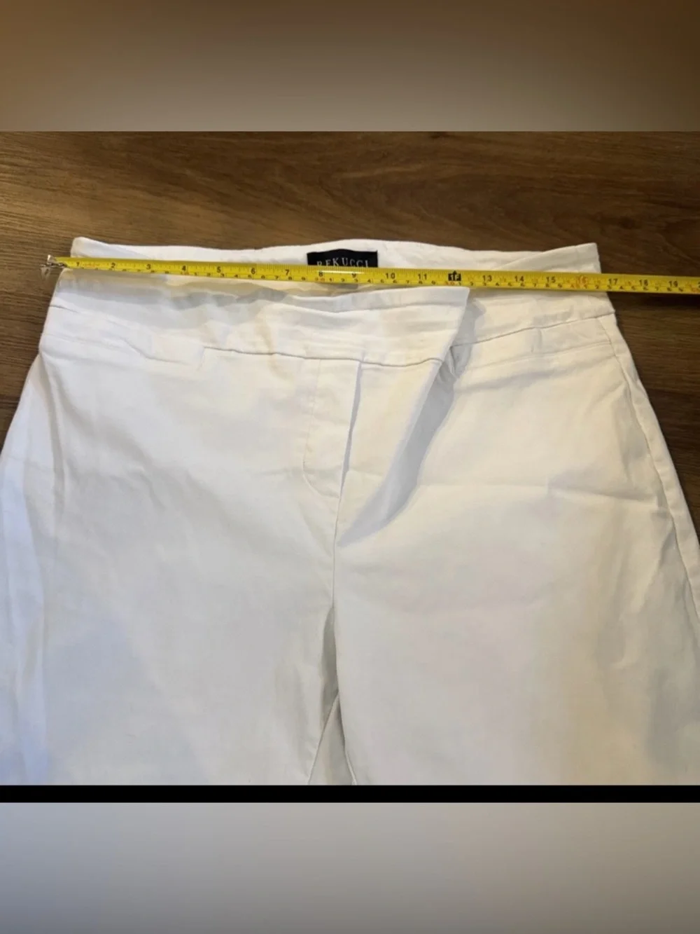 Rekucci Womens White Wide-Leg Dress Pants With Pockets Size 16P - Picture 3 of 10